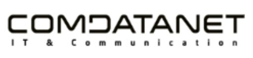 Das Logo von Comdatanet präsentiert sich in einem klaren und professionellen Stil, der das Unternehmen zeitgemäß und einprägsam repräsentiert. Es vermittelt eine starke und vertrauenswürdige Markenidentität.